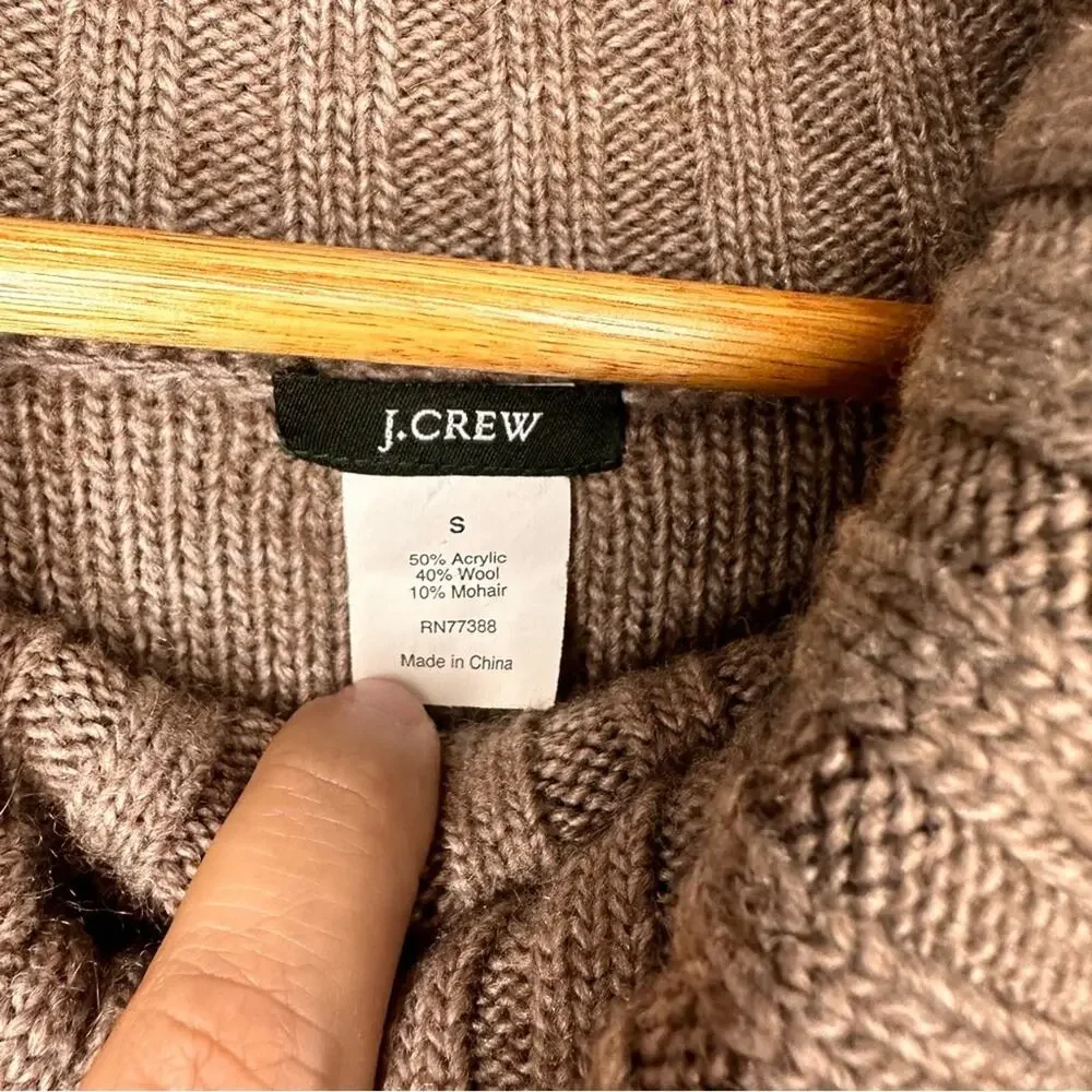 J. CREW Amade Wool Mohair Blend Pocket Cowl Neck Sweater Size S